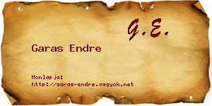Garas Endre névjegykártya